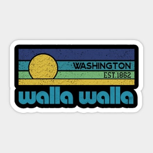 walla walla Washington Retro EST.1862 Sticker